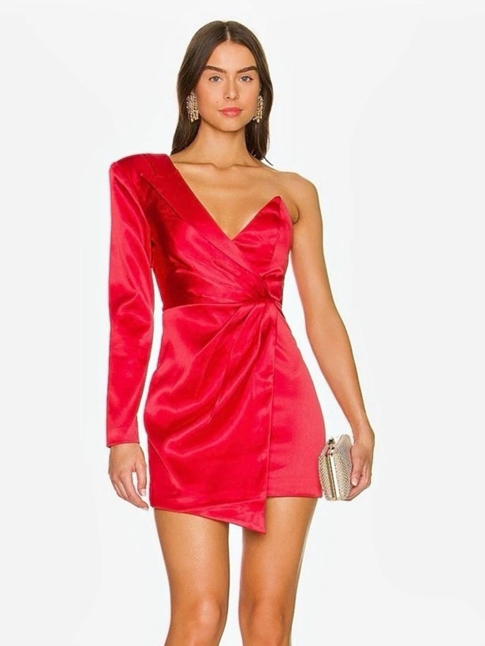 Red One-Shoulder Mini Dress Like New